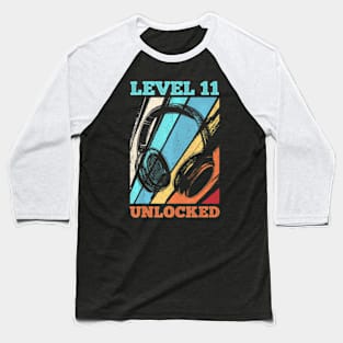 11th Birthday Video Gamer Level 11 Unlocked Baseball T-Shirt